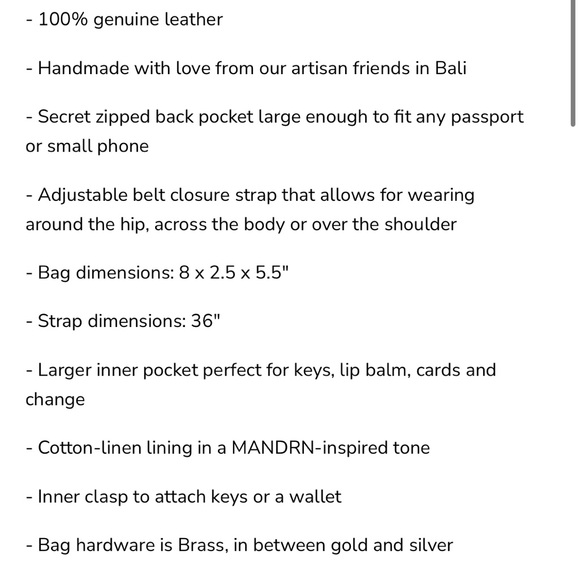 Mandrn Remy Leather Fanny Pack - Picture 11 of 11